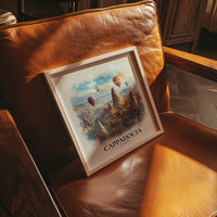 Cappadocia Poster, Turkey Watercolor Wall Art Print, Custom Travel World Locations Keepsake Gift