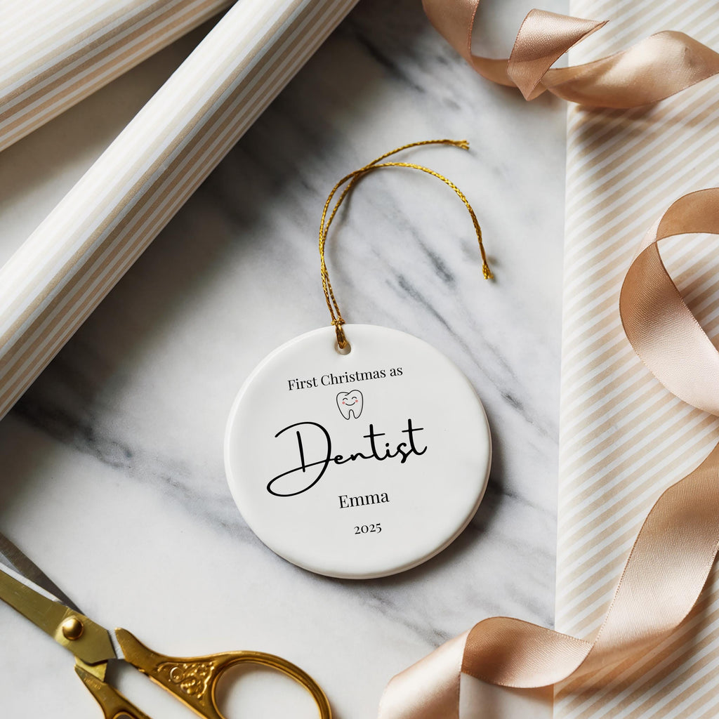 Personalized Dentist Ornament, Custom Graduation Christmas Gift, Holiday Decoration Bauble