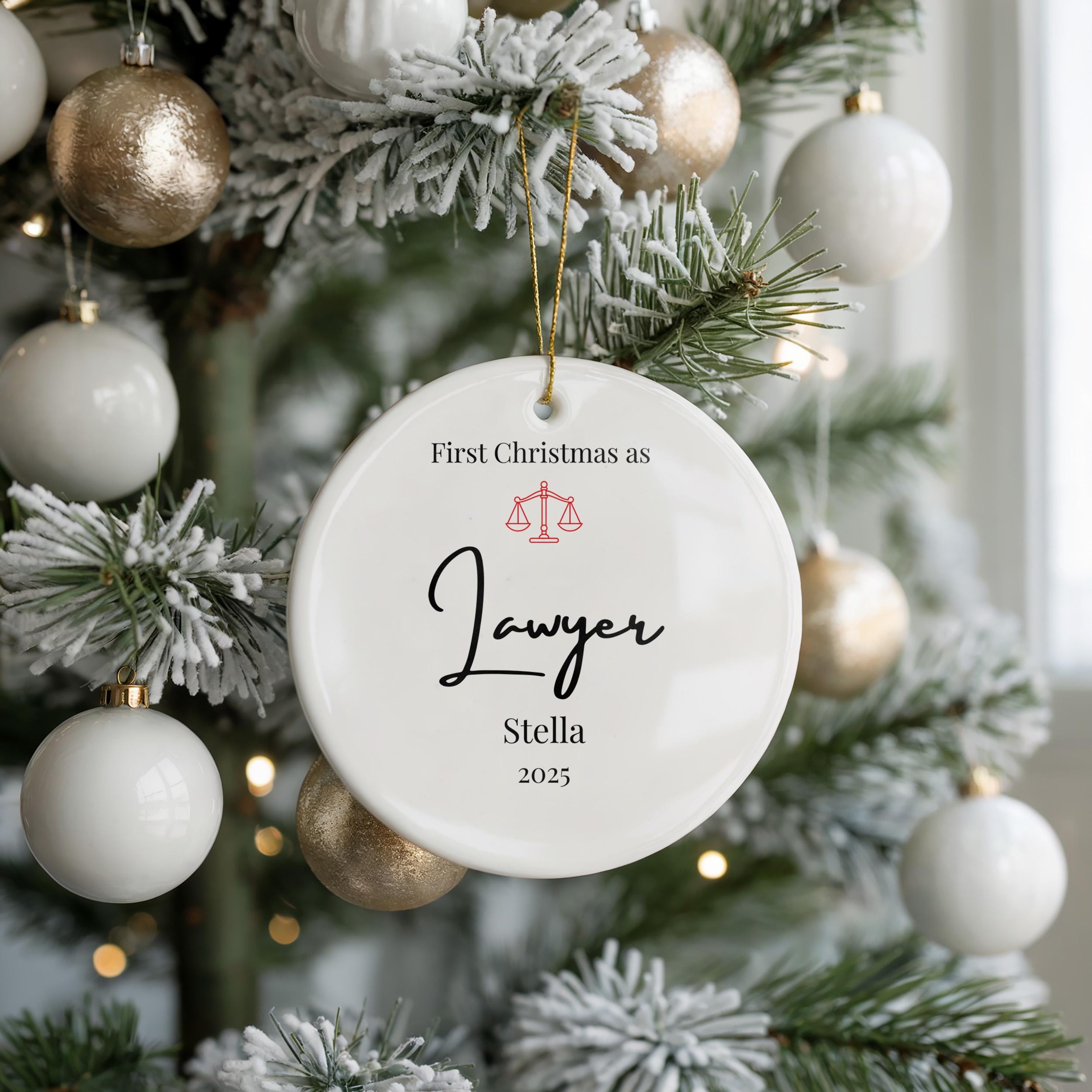 Personalized Lawyer Ornament, Custom Graduation Christmas Gift, Holiday Decoration Bauble