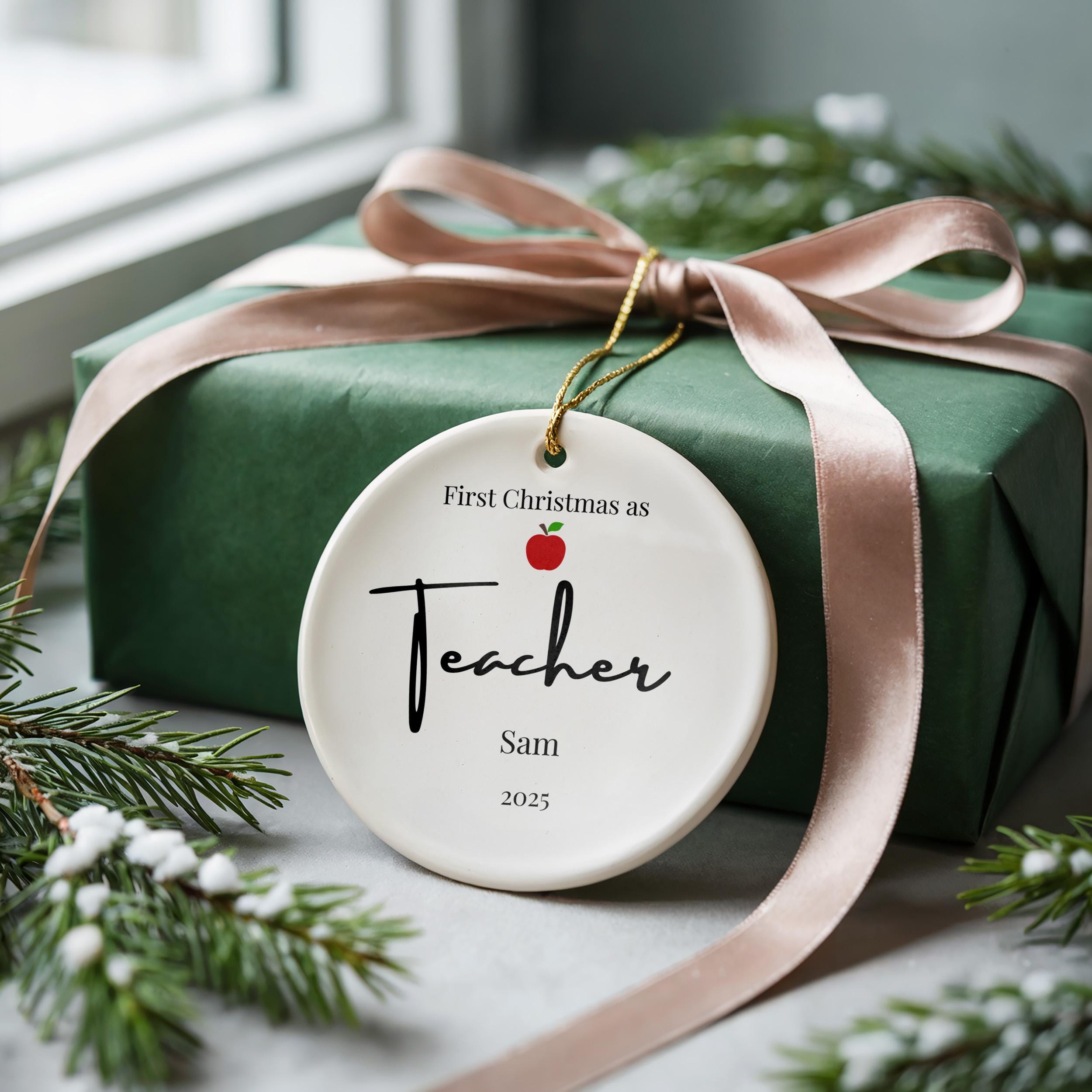 Personalized Teacher Ornament, Custom Graduation Christmas Gift, Holiday Decoration Bauble