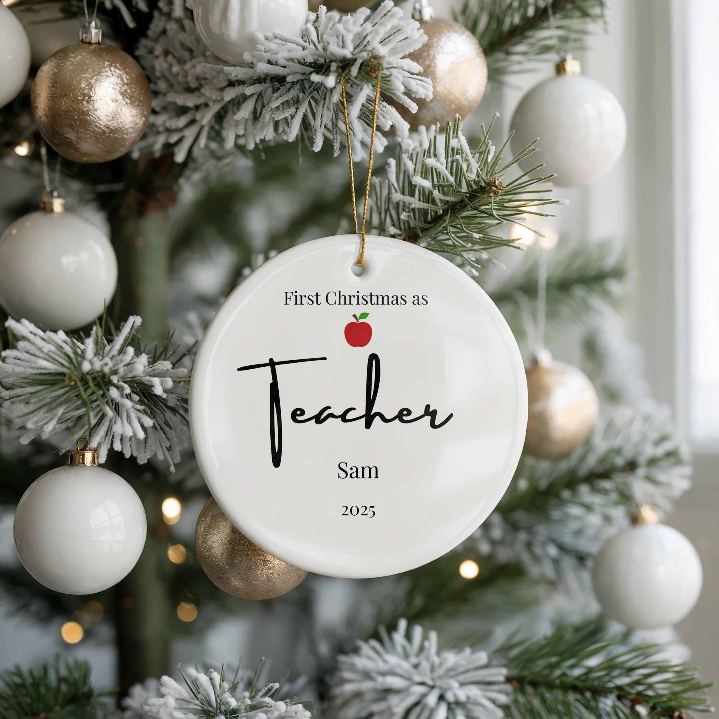 Personalized Teacher Ornament, Custom Graduation Christmas Gift, Holiday Decoration Bauble