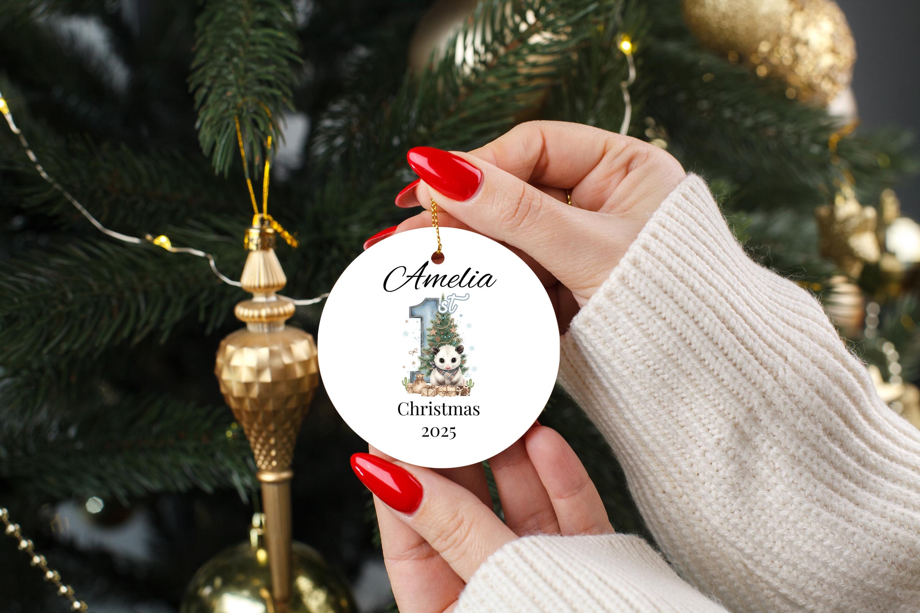 Baby’s First Xmas Ornament, Custom Ceramic Bauble Keepsake Gift