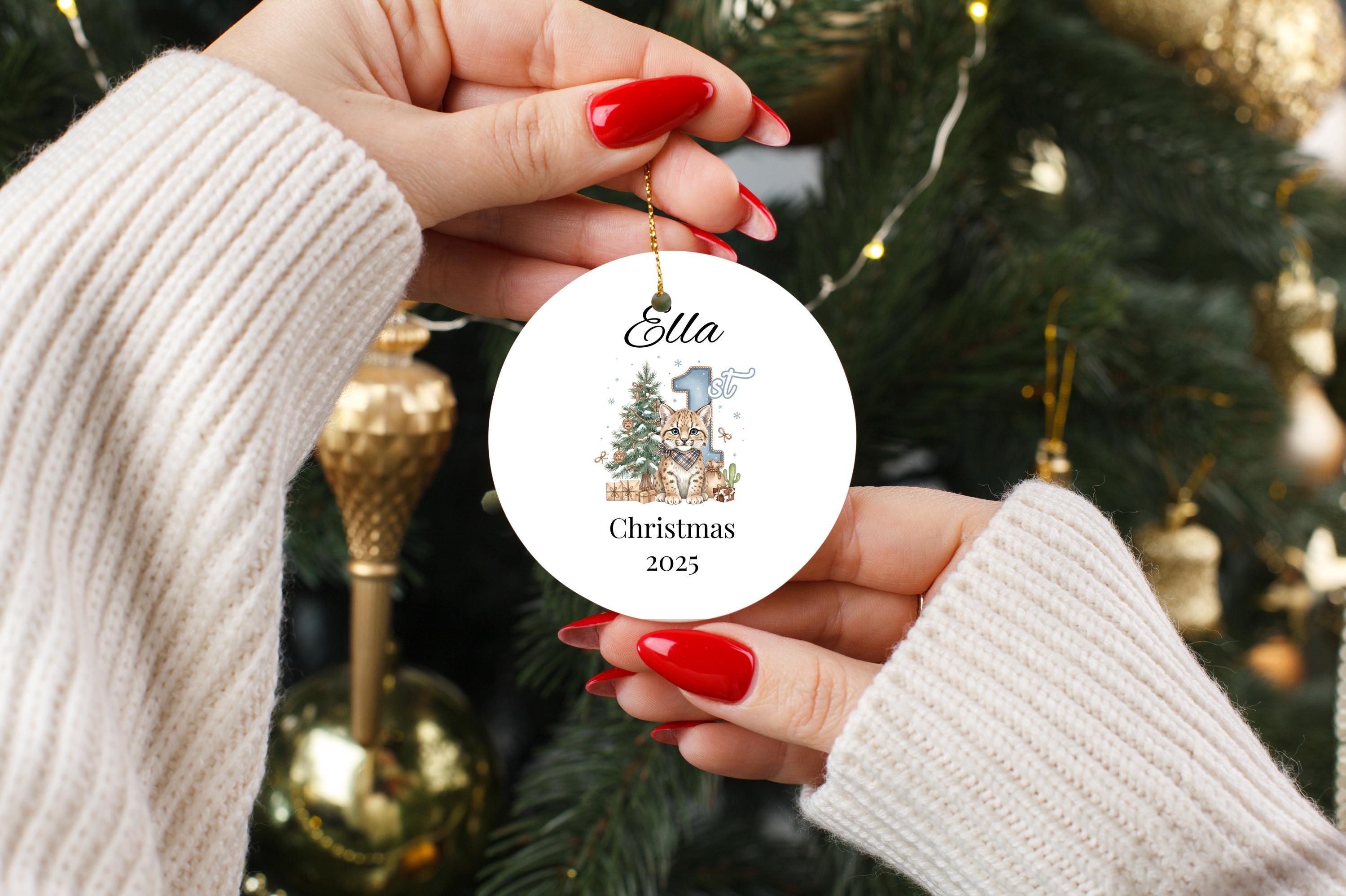 First Christmas Ornament, Personalized Baby Name Bauble, Baby Xmas Gift