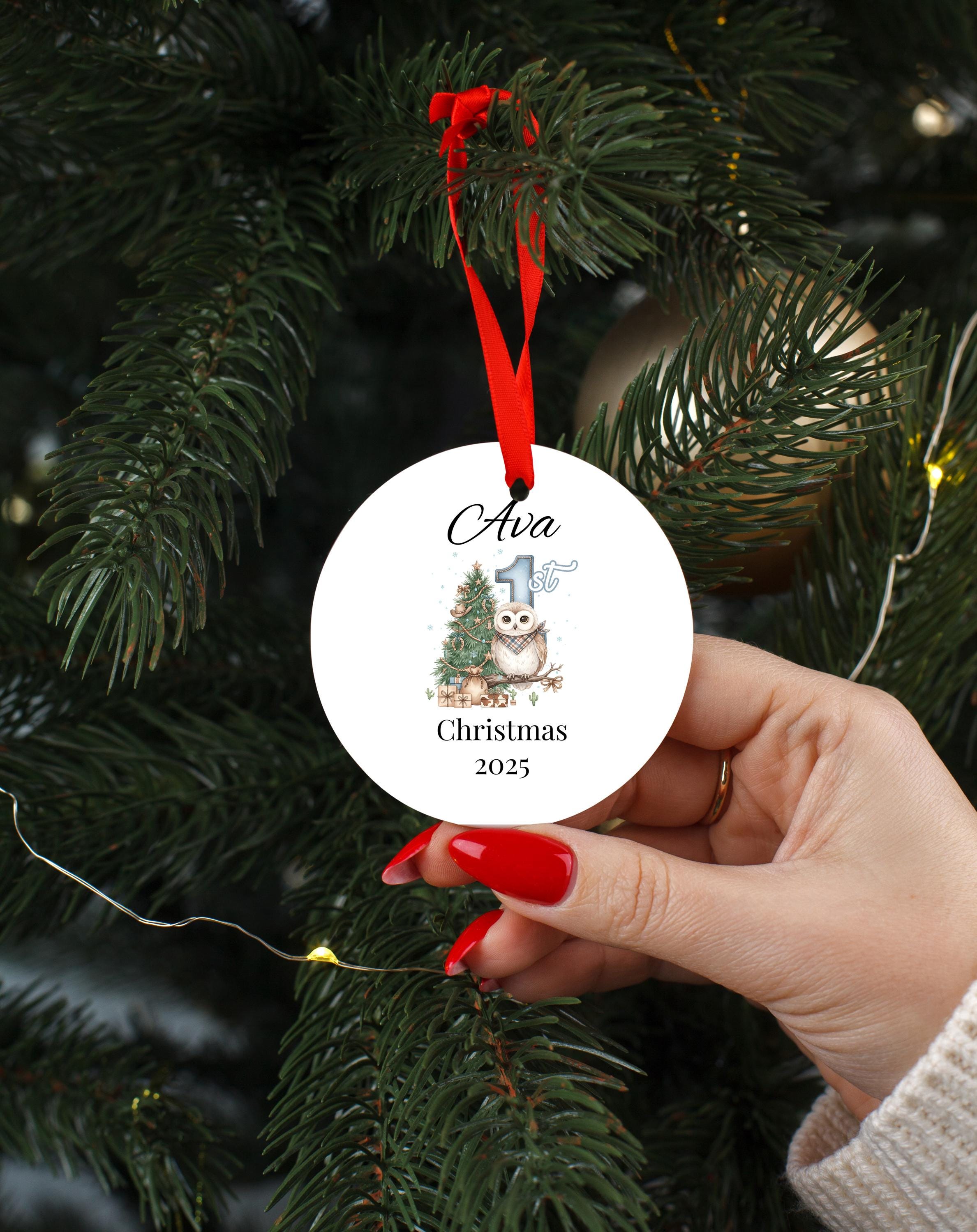 Baby First Christmas Ornament, Personalized Name Bauble, New Parents Christmas Gift