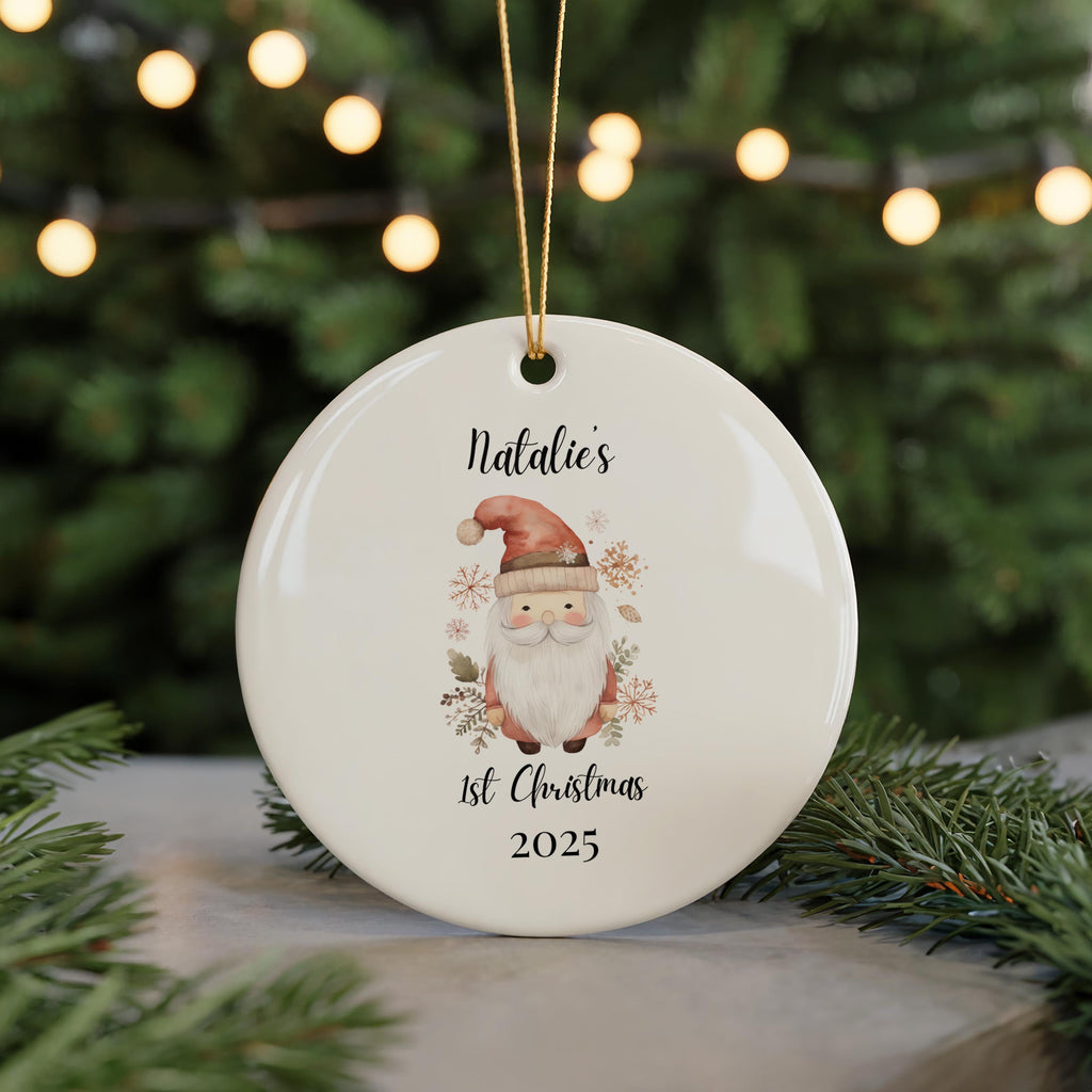 Personalized First Christmas Decoration, Custom Name Ornament 1st Xmas Bauble Keepsake