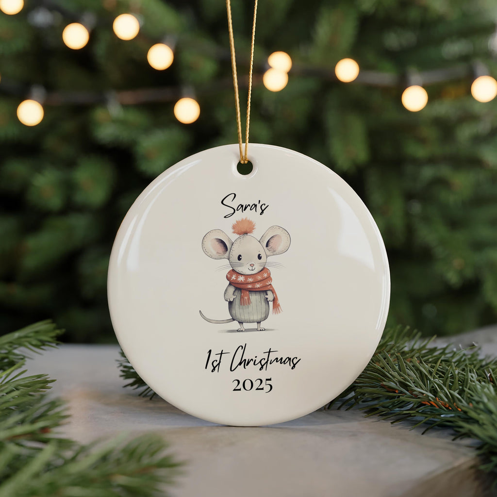 Baby's First Christmas Decoration, Personalized Name Ornament 1st Xmas, Custom Bauble Keepsake