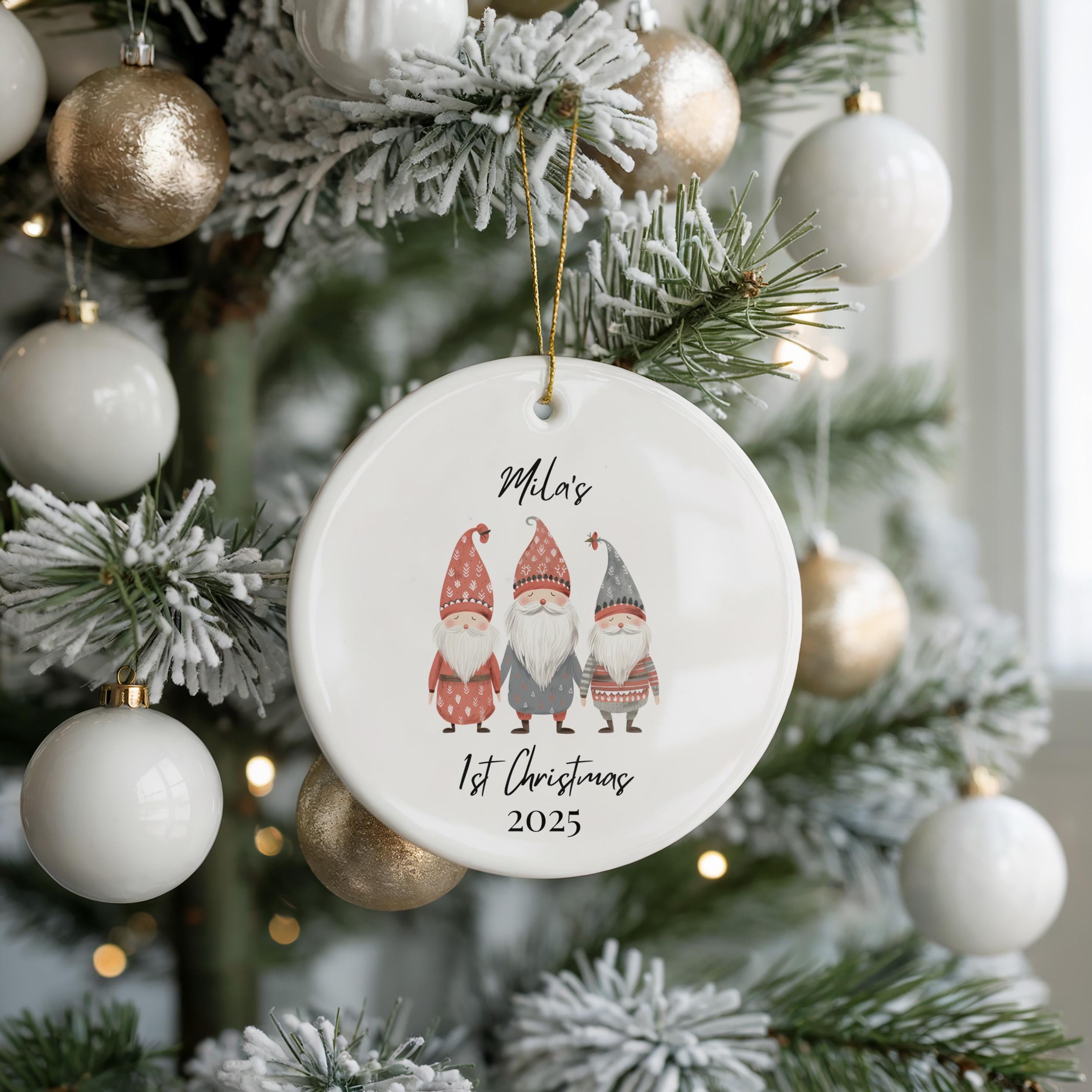 Baby’s First Personalized Christmas Decoration, Custom Name Ornament 1st Xmas Bauble Keepsake