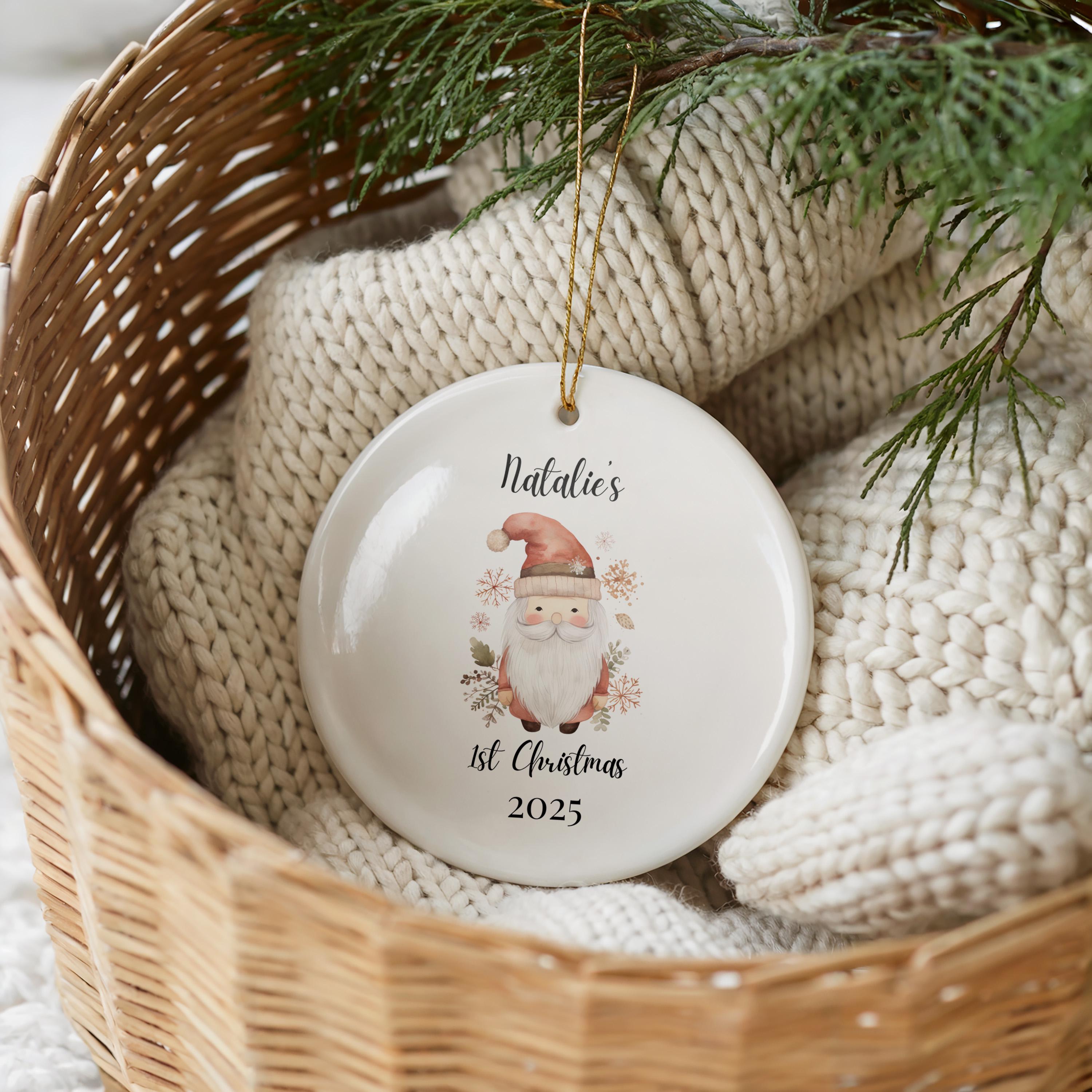 Personalized First Christmas Decoration, Custom Name Ornament 1st Xmas Bauble Keepsake