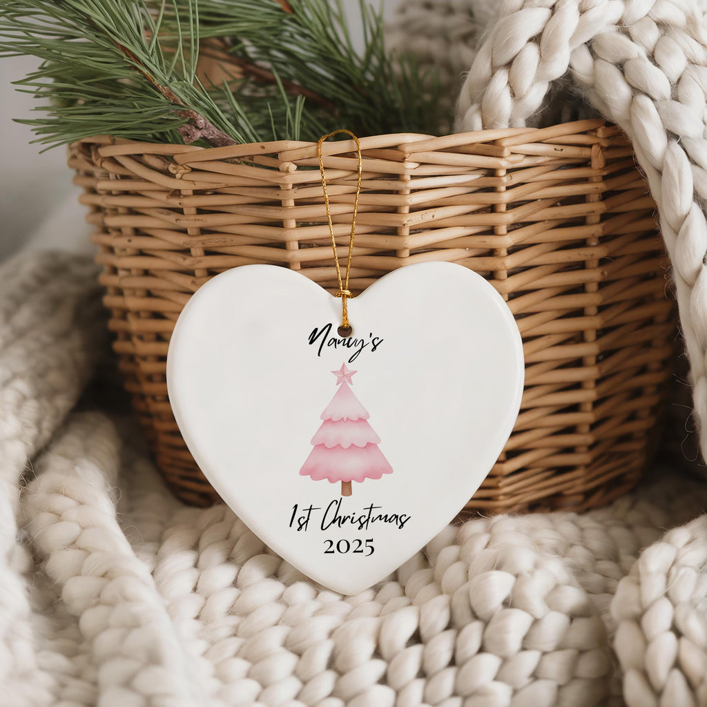 Baby Girl First Personalized Christmas Decoration, Custom Name Ornament 1st Xmas Bauble Keepsake