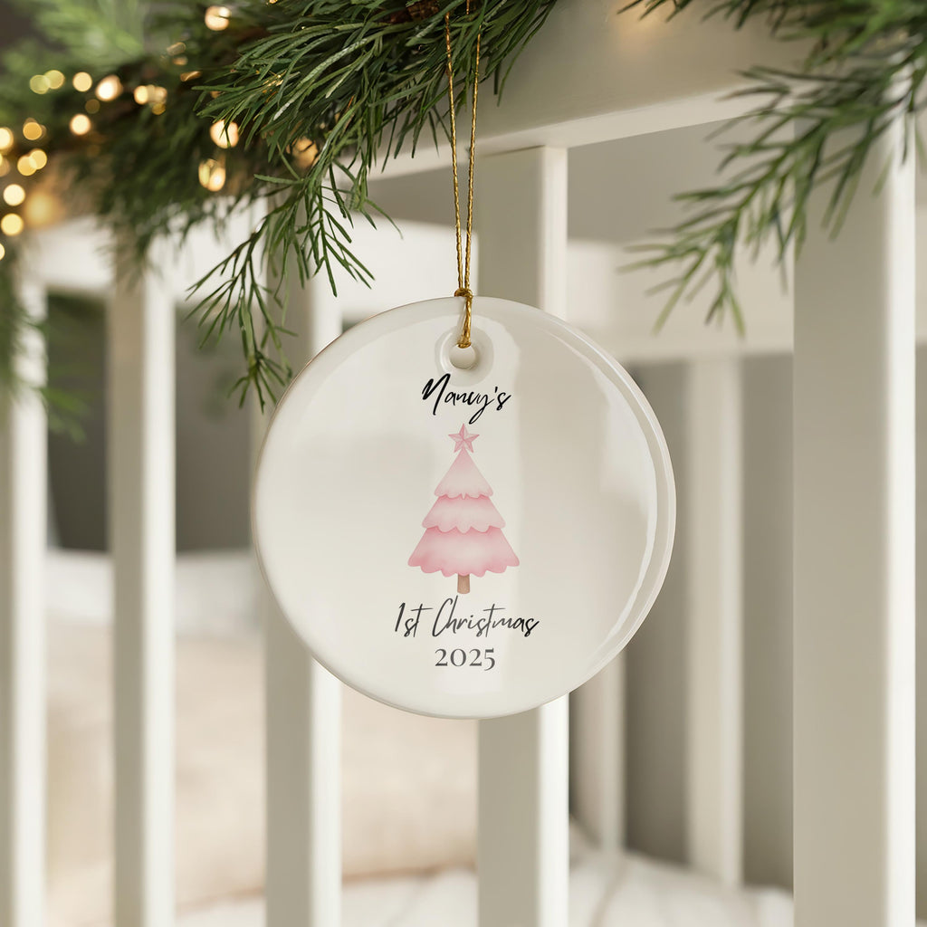 Baby Girl First Personalized Christmas Decoration, Custom Name Ornament 1st Xmas Bauble Keepsake