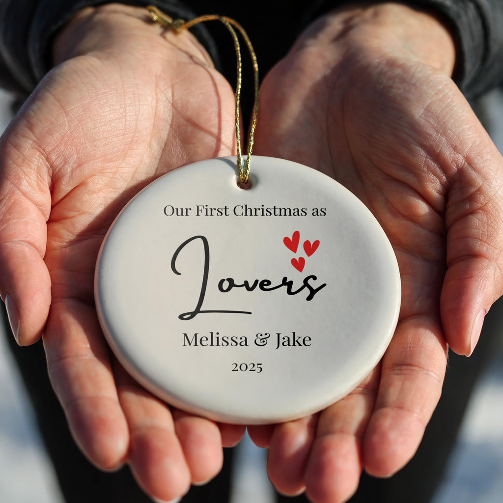 Lovers Ornament, Personalized Our First Christmas Together Bauble, Custom New Couple gift Xmas
