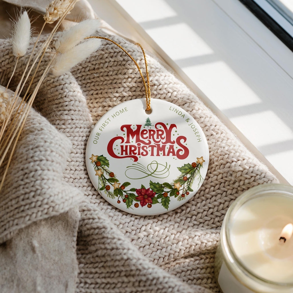 Personalized Vintage Couple Ornament, Ornament, Custom Bauble Wedding Gift, Custom Keepsake