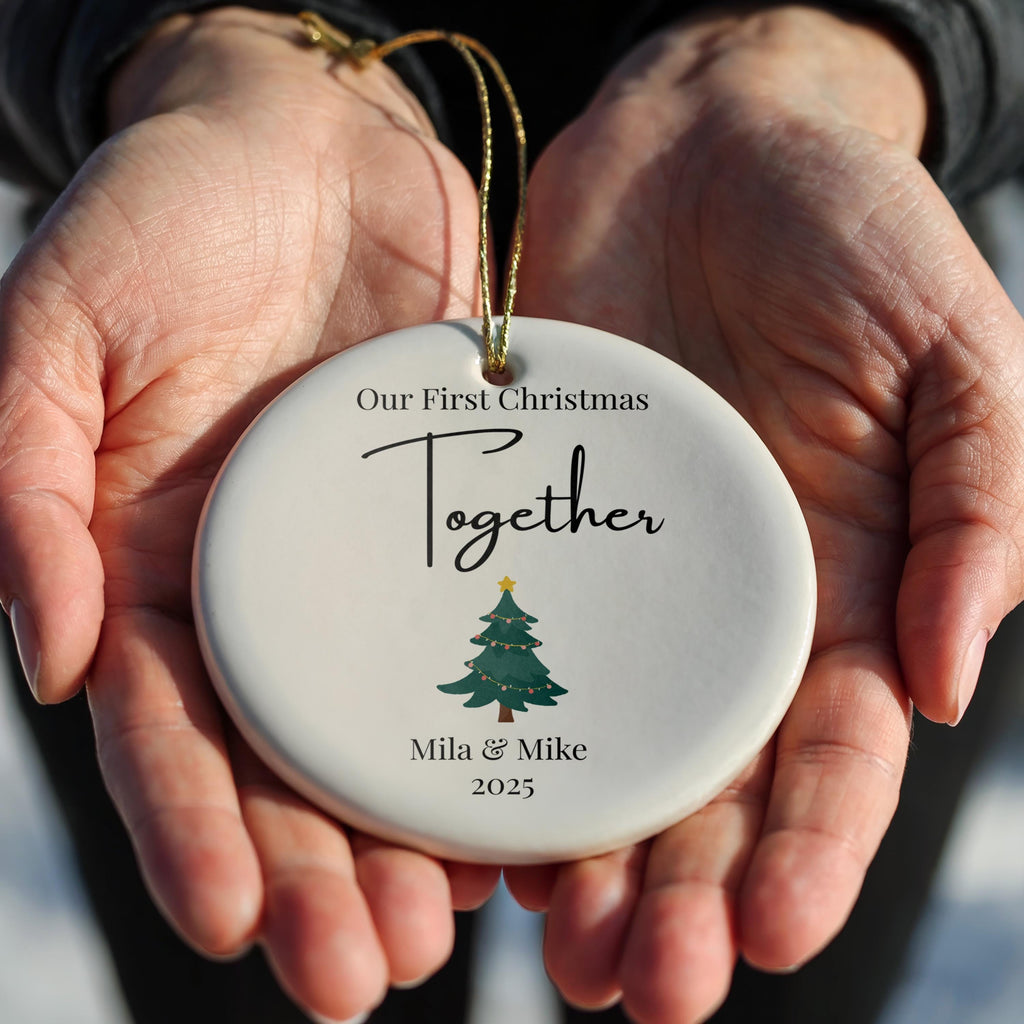 Personalized Our First Married Christmas Ornament,, Custom New Couple gift Xmas Bauble