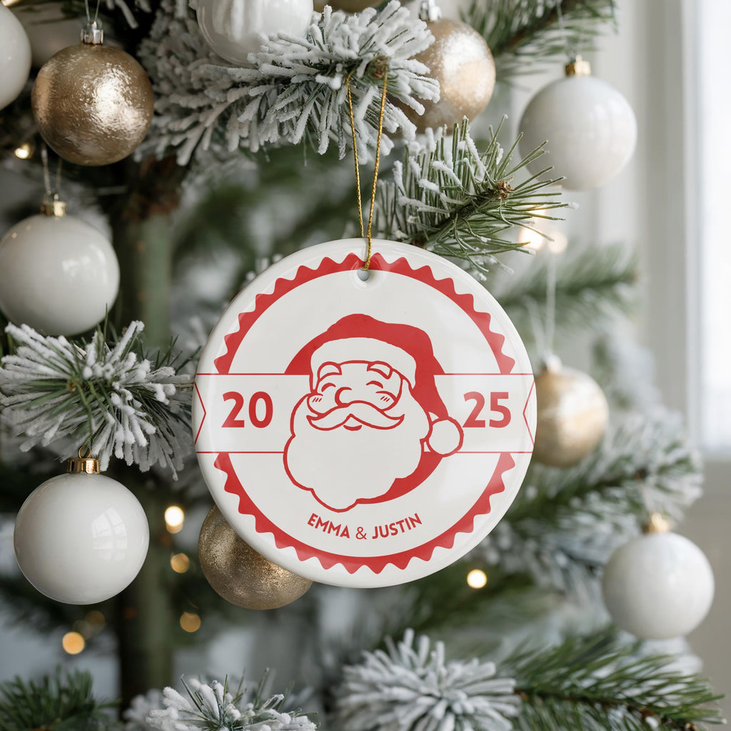 Vintage Couple Ornament, Personalized Christmas gift, Custom Bauble Wedding Keepsake