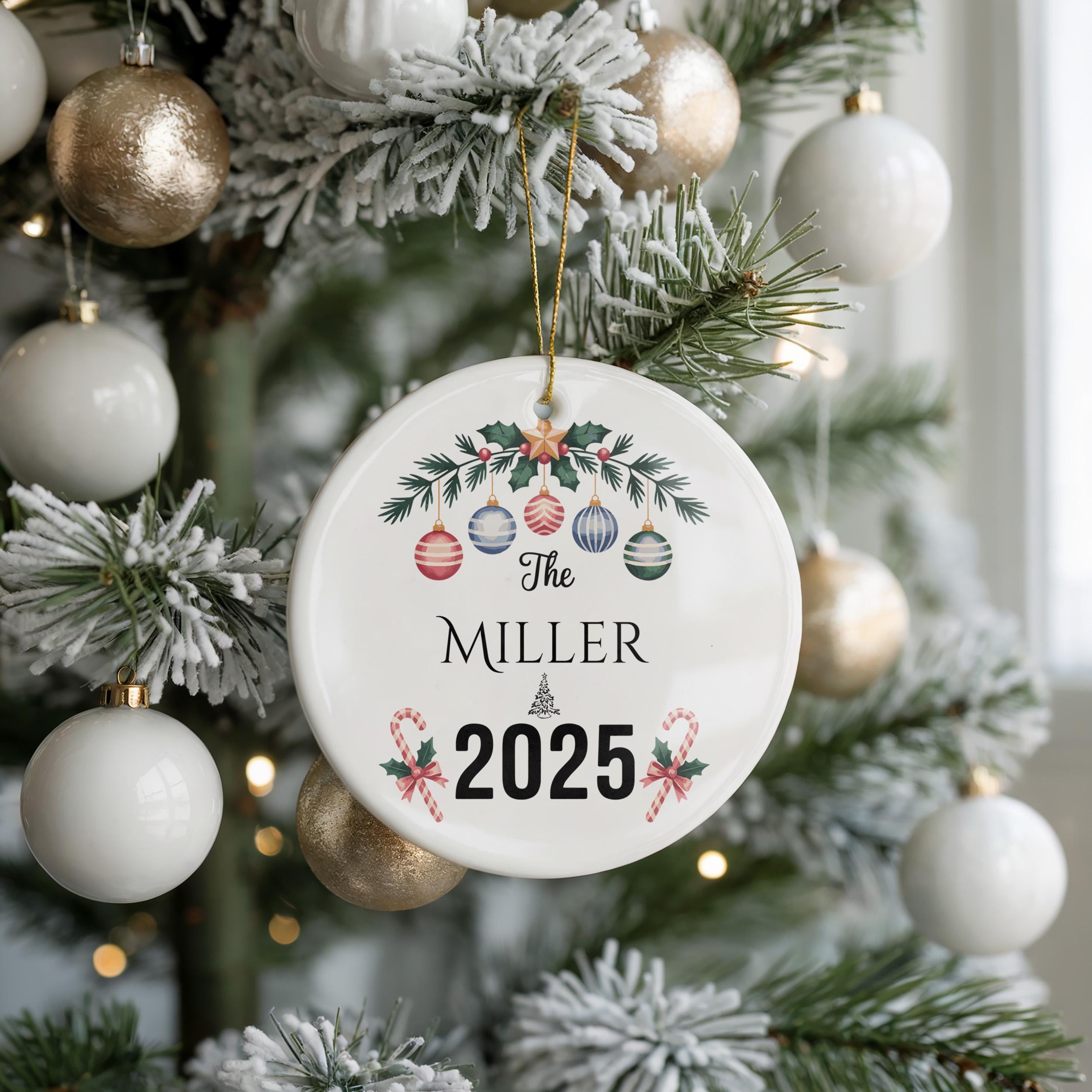 Family Name Ornament, Personalized Name, Custom Christmas Keepsake for Holiday Tree