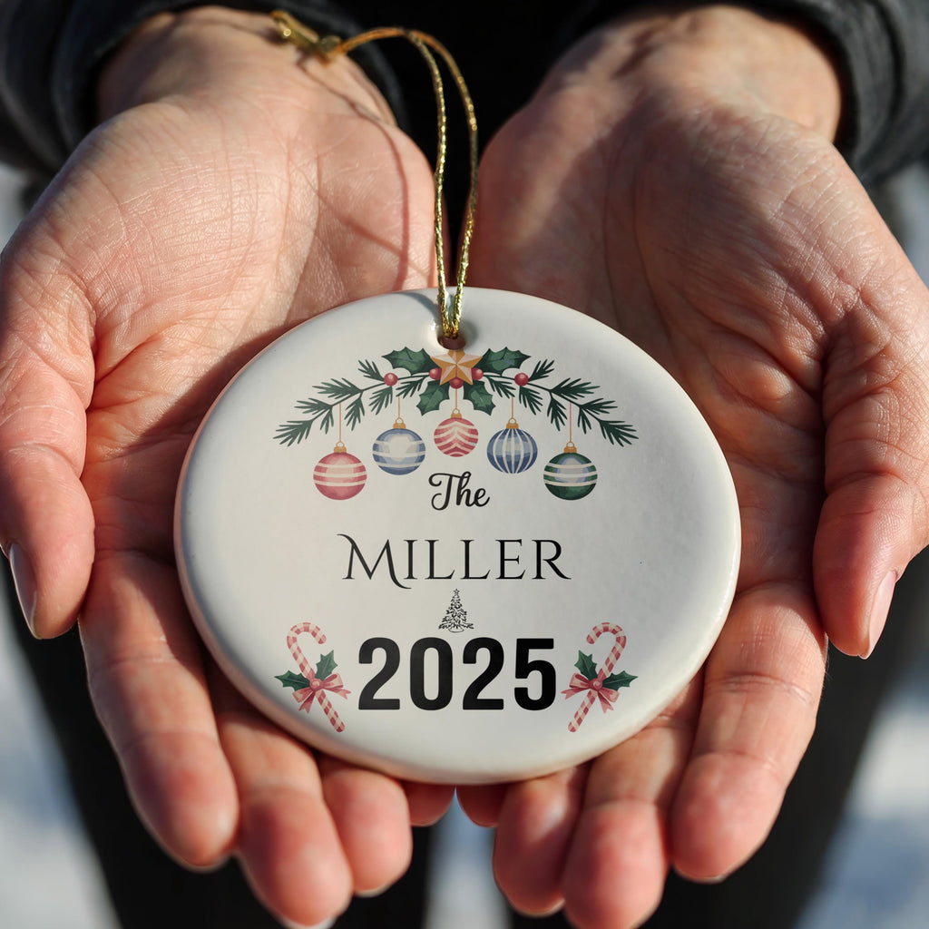 Family Name Ornament, Personalized Name, Custom Christmas Keepsake for Holiday Tree