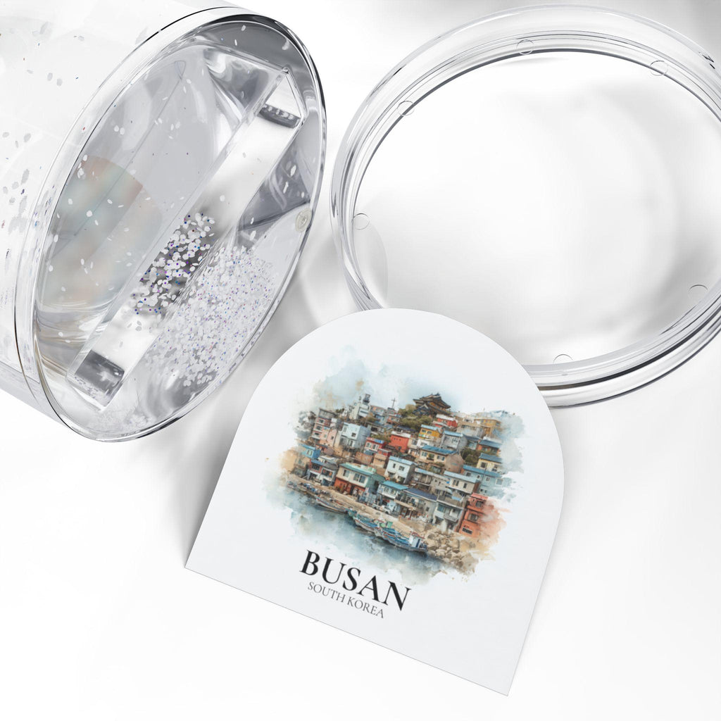 Busan South Korea Snow Globe, Personalized Watercolor, Custom Travel Souvenir Keepsake City Dome