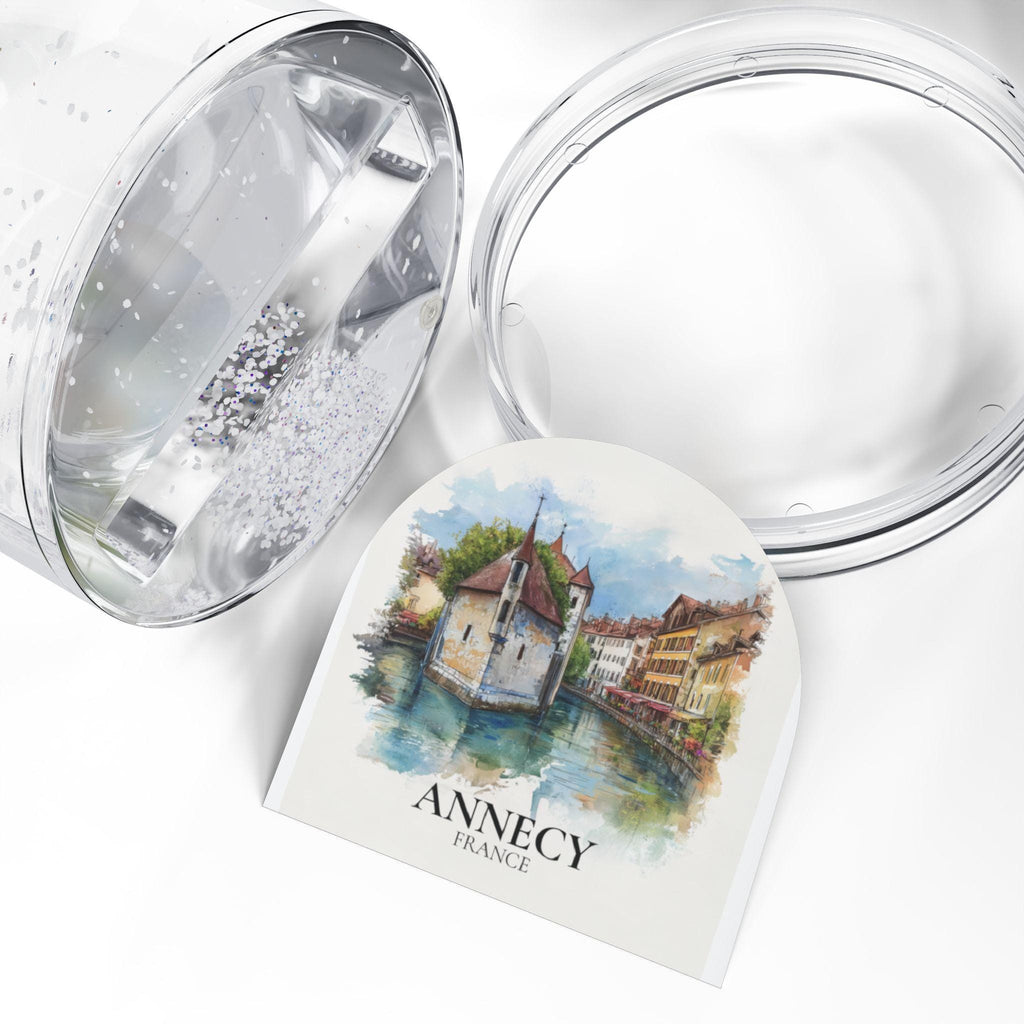 Annecy France Snow Globe, Personalized Watercolor, Custom Travel Souvenir Keepsake City Dome