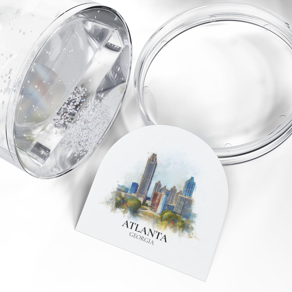 Atlanta Georgia Snow Globe, Personalized Watercolor, Custom Travel Souvenir Keepsake City Dome