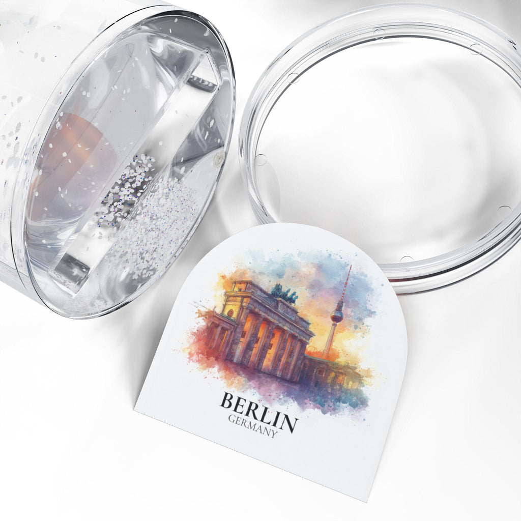 Berlin Germany Snow Globe, Personalized Watercolor, Custom Travel Souvenir Keepsake City Dome