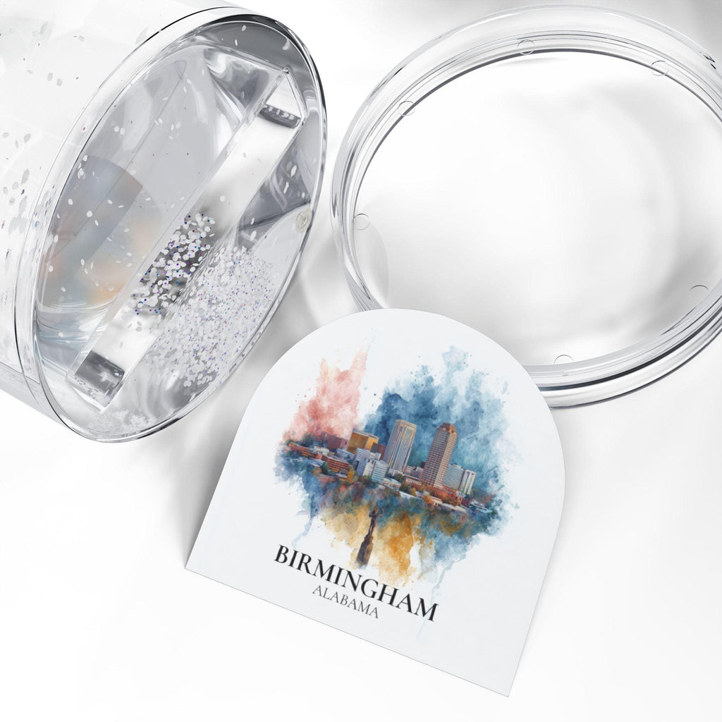 Birmingham Alabama Snow Globe, Personalized Watercolor, Custom Travel Souvenir Keepsake City Dome