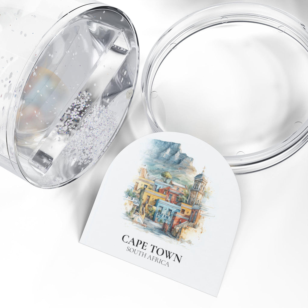 Cape Town Snow Globe South Africa, Personalized Watercolor, Custom Travel Souvenir Keepsake City Dome