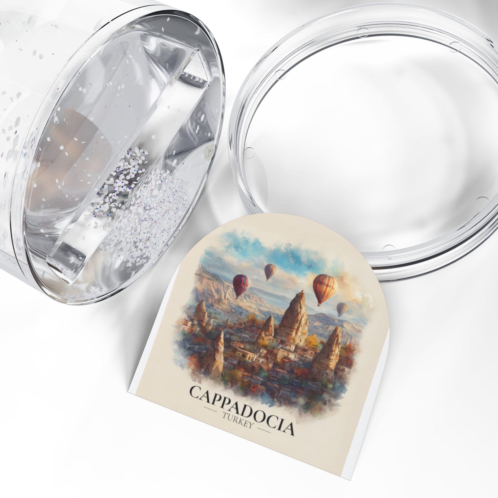 Cappadocia Snow Globe Turkey , Personalized Watercolor, Custom Travel Souvenir Keepsake City Dome