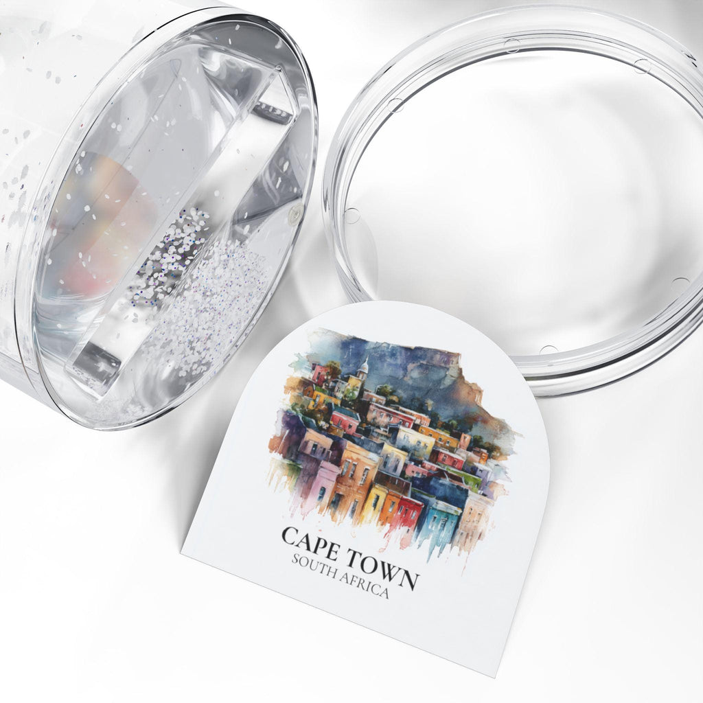 Cape Town South Africa Snow Globe, Personalized Watercolor, Custom Travel Souvenir Keepsake City Dome