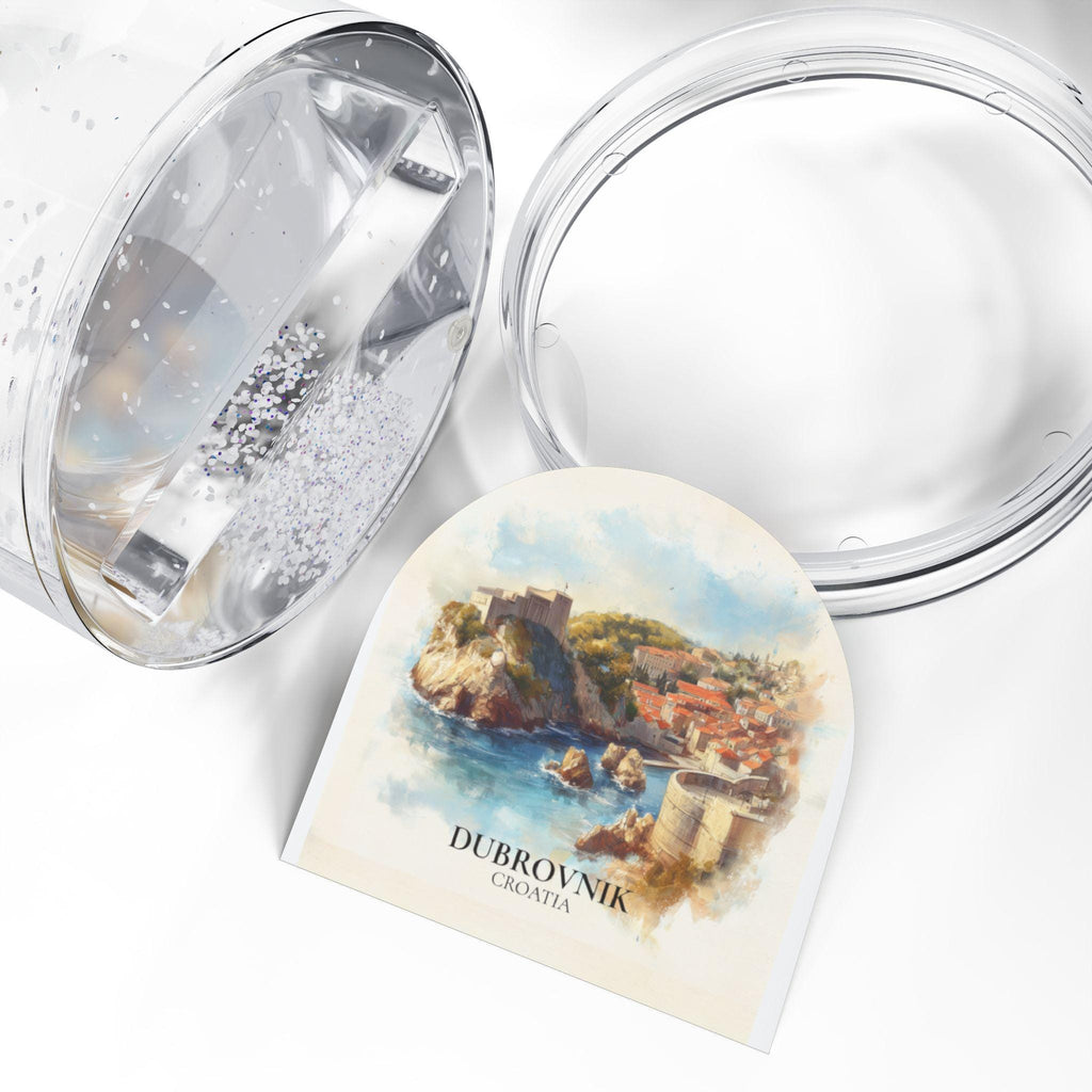 Dubrovnik Croatia Snow Globe, Personalized Watercolor, Custom Travel Souvenir Keepsake City Dome
