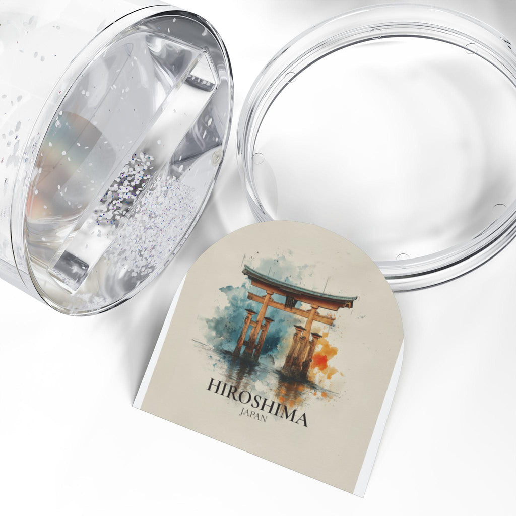 Hiroshima Japan Snow Globe, Personalized Watercolor, Custom Travel Souvenir Keepsake City Dome