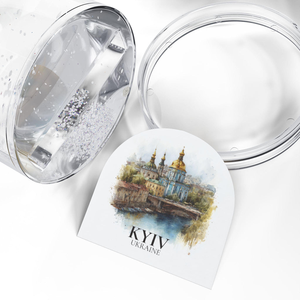 Kyiv Ukraine Snow Globe, Personalized Watercolor, Custom Travel Souvenir Keepsake City Dome