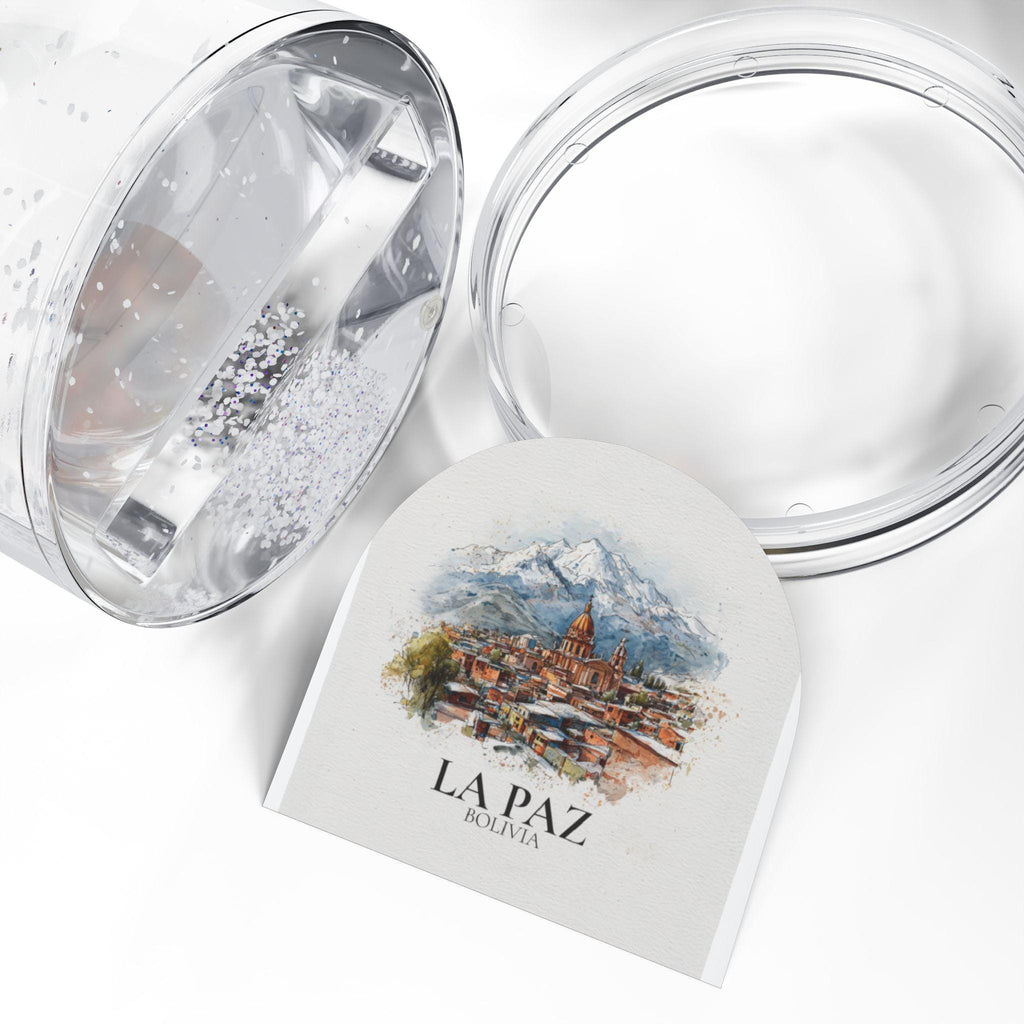 La Paz Bolivia Snow Globe, Personalized Watercolor, Custom Travel Souvenir Keepsake City Dome