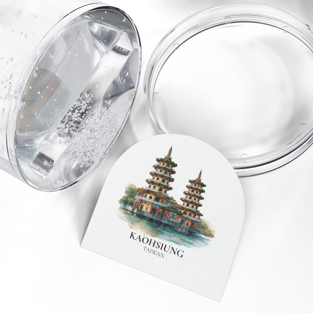 Kaohsiung Taiwan Snow Globe, Personalized Watercolor, Custom Travel Souvenir Keepsake City Dome