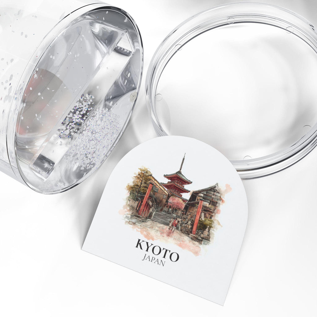 Kyoto Japan Snow Globe, Personalized Watercolor, Custom Travel Souvenir Keepsake City Dome