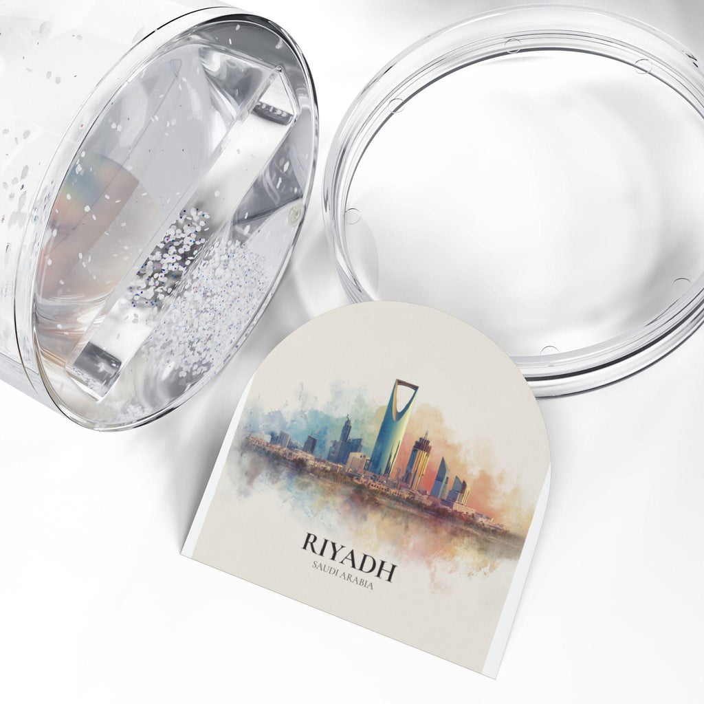 Riyadh Saudi Arabia Snow Globe, Personalized Watercolor, Custom Travel Souvenir Keepsake City Dome