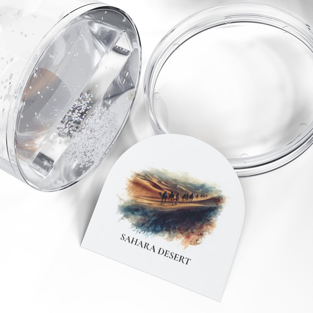 Sahara Desert Snow Globe, Personalized Watercolor, Custom Travel Souvenir Keepsake City Dome