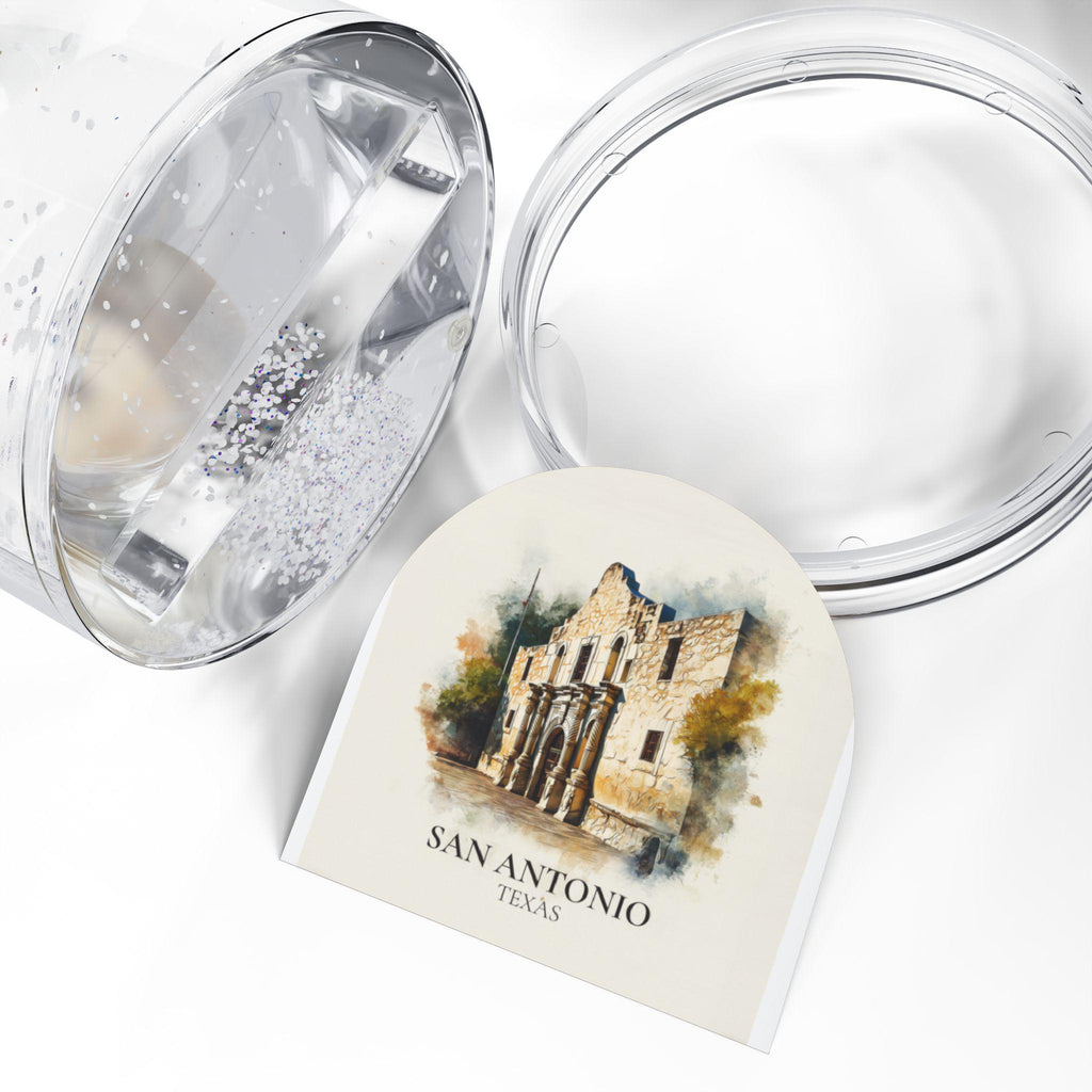 San Antonio Snow Globe Texas , Personalized Watercolor, Custom Travel Souvenir Keepsake City Dome