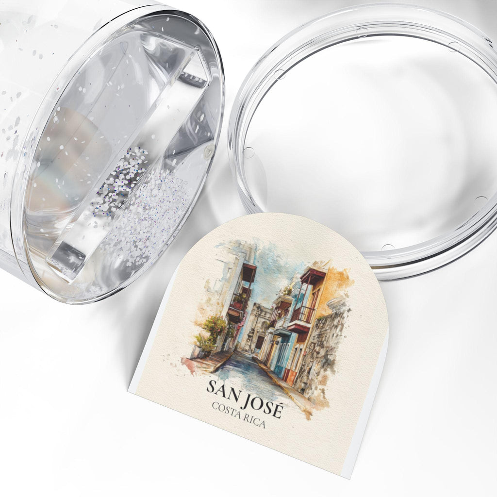 San Jose Costa Rica Snow Globe, Personalized Watercolor, Custom Travel Souvenir Keepsake City Dome