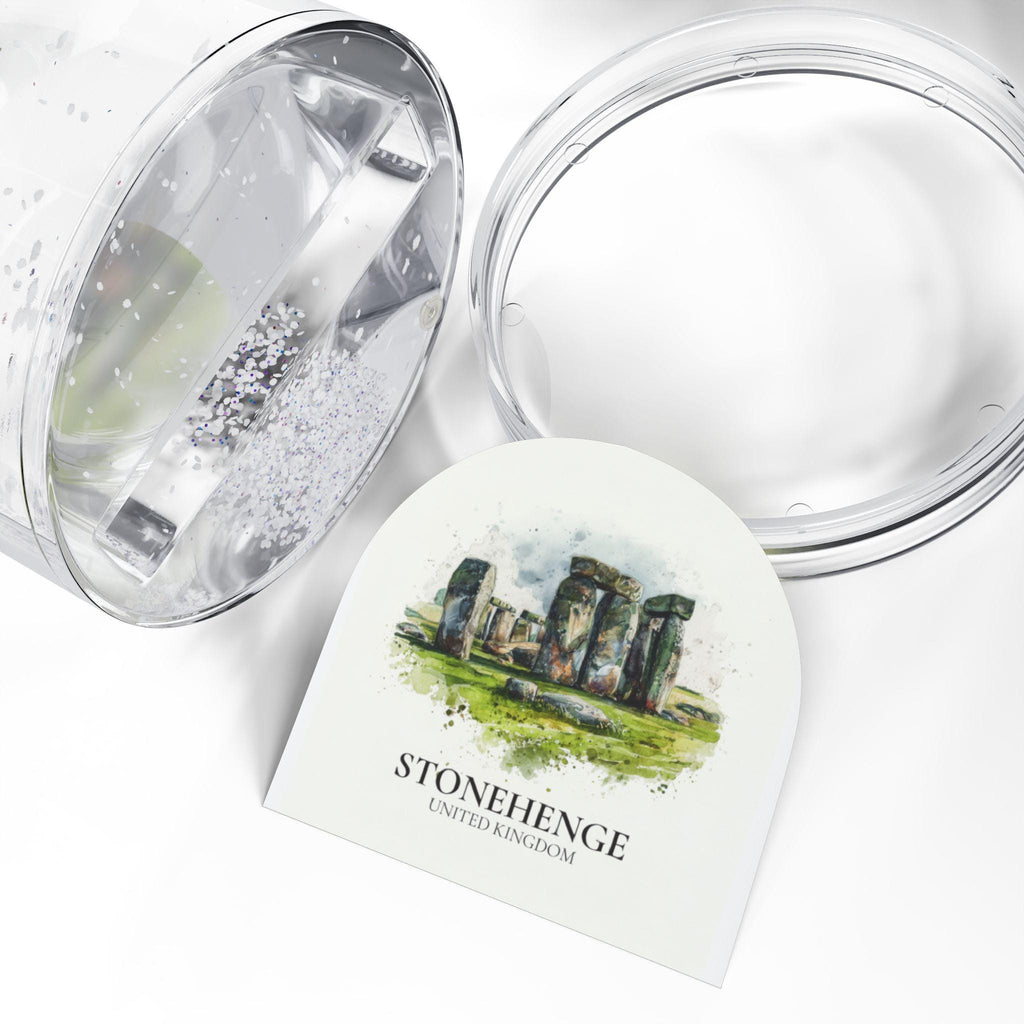 Stonehenge England Snow Globe, Personalized Watercolor, Custom Travel Souvenir Keepsake City Dome