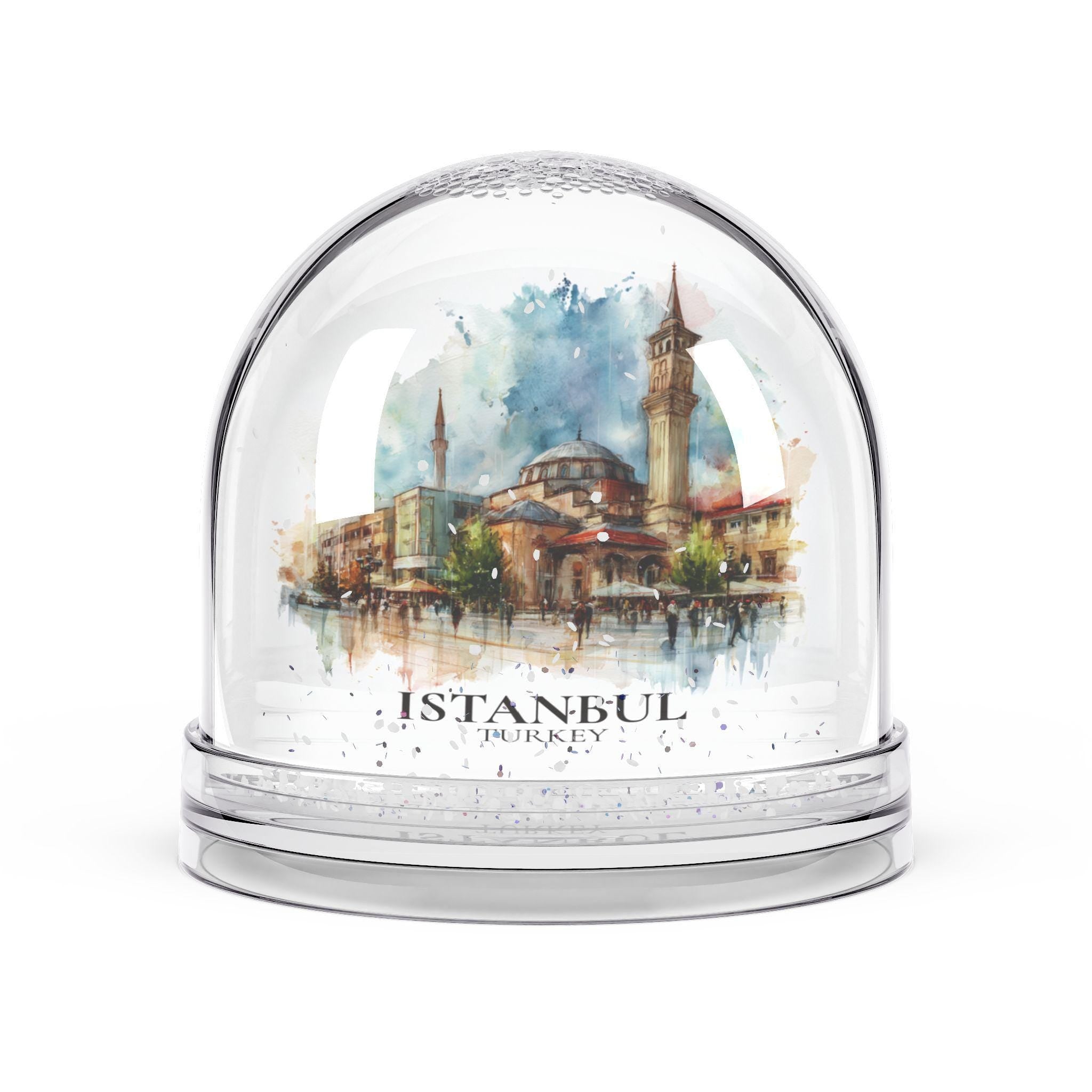 Tirana Albania Snow Globe, Personalized Watercolor, Custom Travel Souvenir Keepsake City Dome