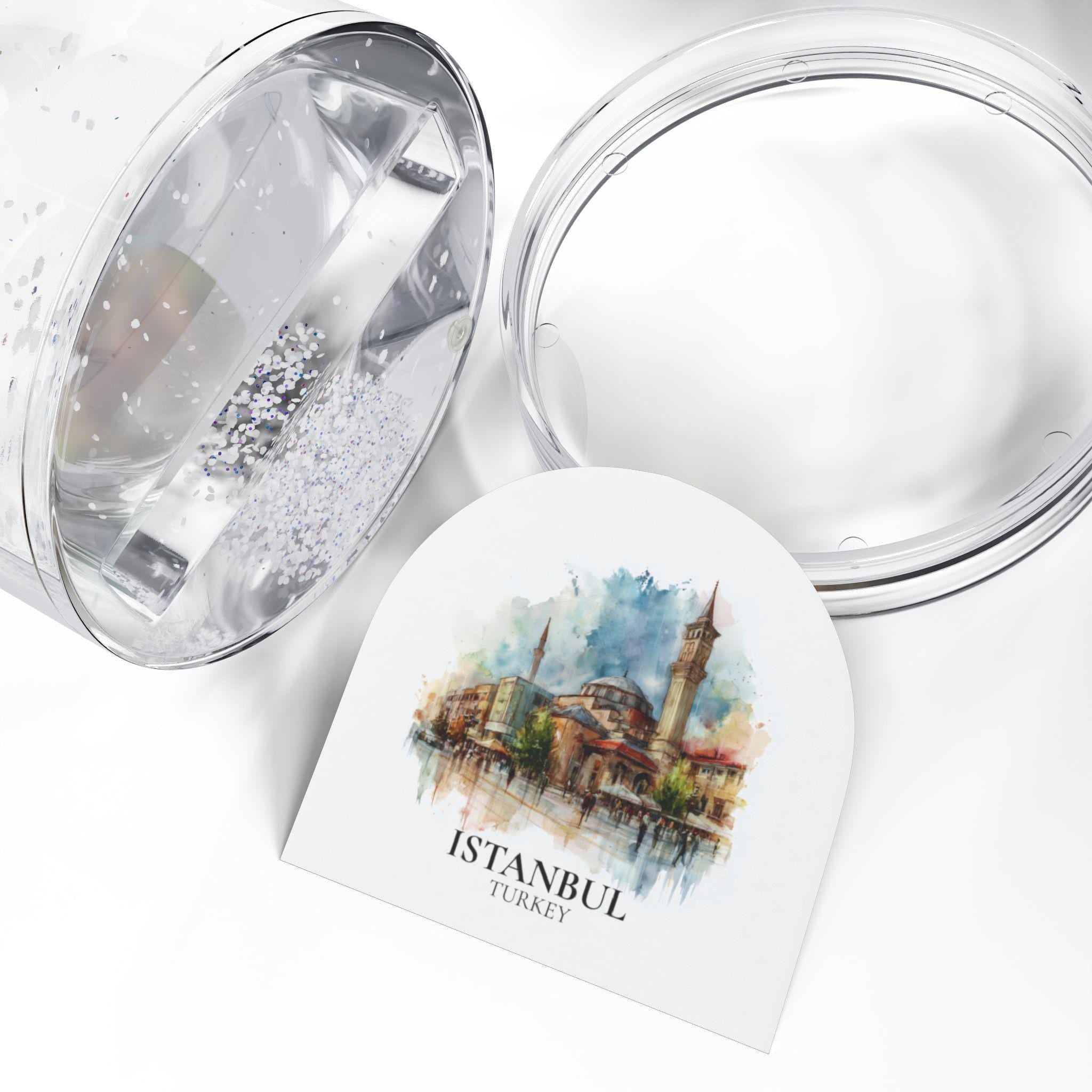 Tirana Albania Snow Globe, Personalized Watercolor, Custom Travel Souvenir Keepsake City Dome