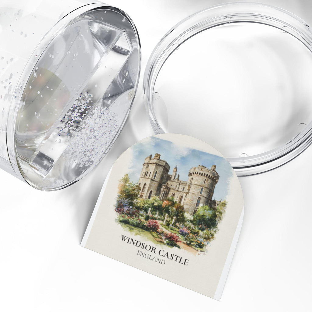Windsor Castle England Snow Globe, Personalized Watercolor, Custom Travel Souvenir Keepsake City Dome
