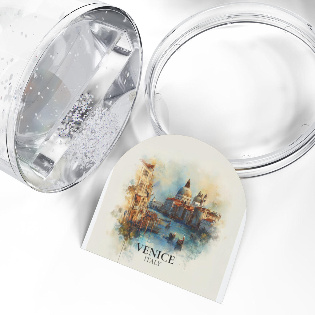 Venice Italy Snow Globe, Personalized Watercolor, Custom Travel Souvenir Keepsake City Dome