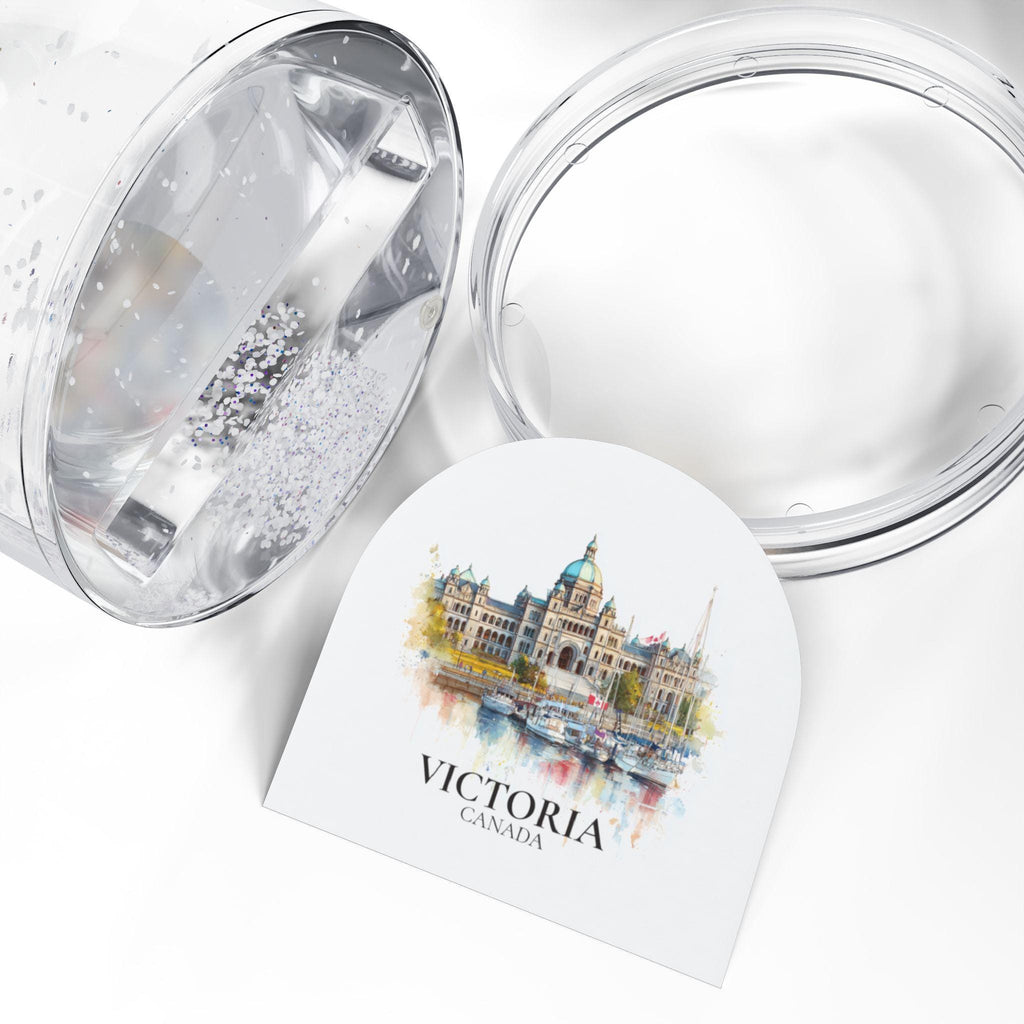 Victoria Canada Snow Globe, Personalized Watercolor, Custom Travel Souvenir Keepsake City Dome