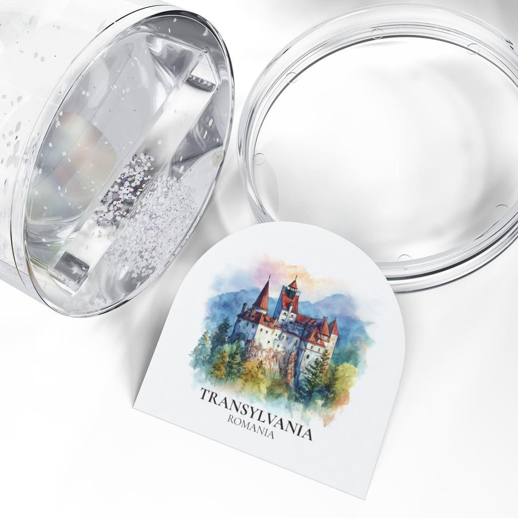 Transylvania Romania Snow Globe, Personalized Watercolor, Custom Travel Souvenir Keepsake City Dome