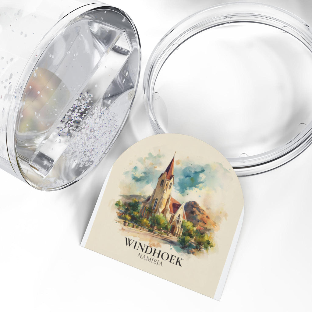 Windhoek Namibia Snow Globe, Personalized Watercolor, Custom Travel Souvenir Keepsake City Dome