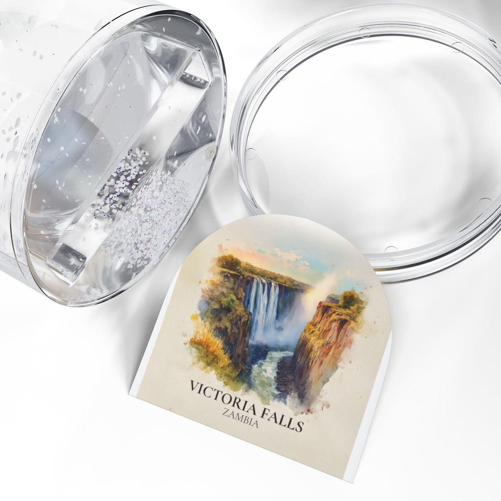 Victoria Falls Zambia Snow Globe, Personalized Watercolor, Custom Travel Souvenir Keepsake City Dome