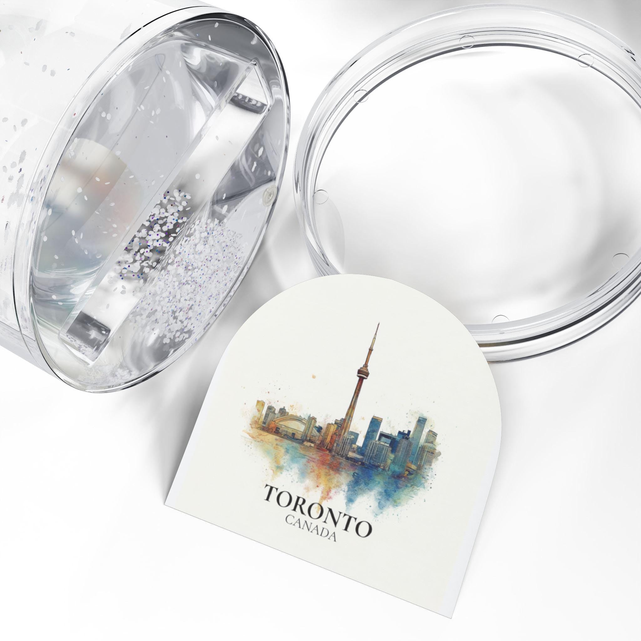 Toronto Canada Snow Globe, Personalized Watercolor, Custom Travel Souvenir Keepsake City Dome