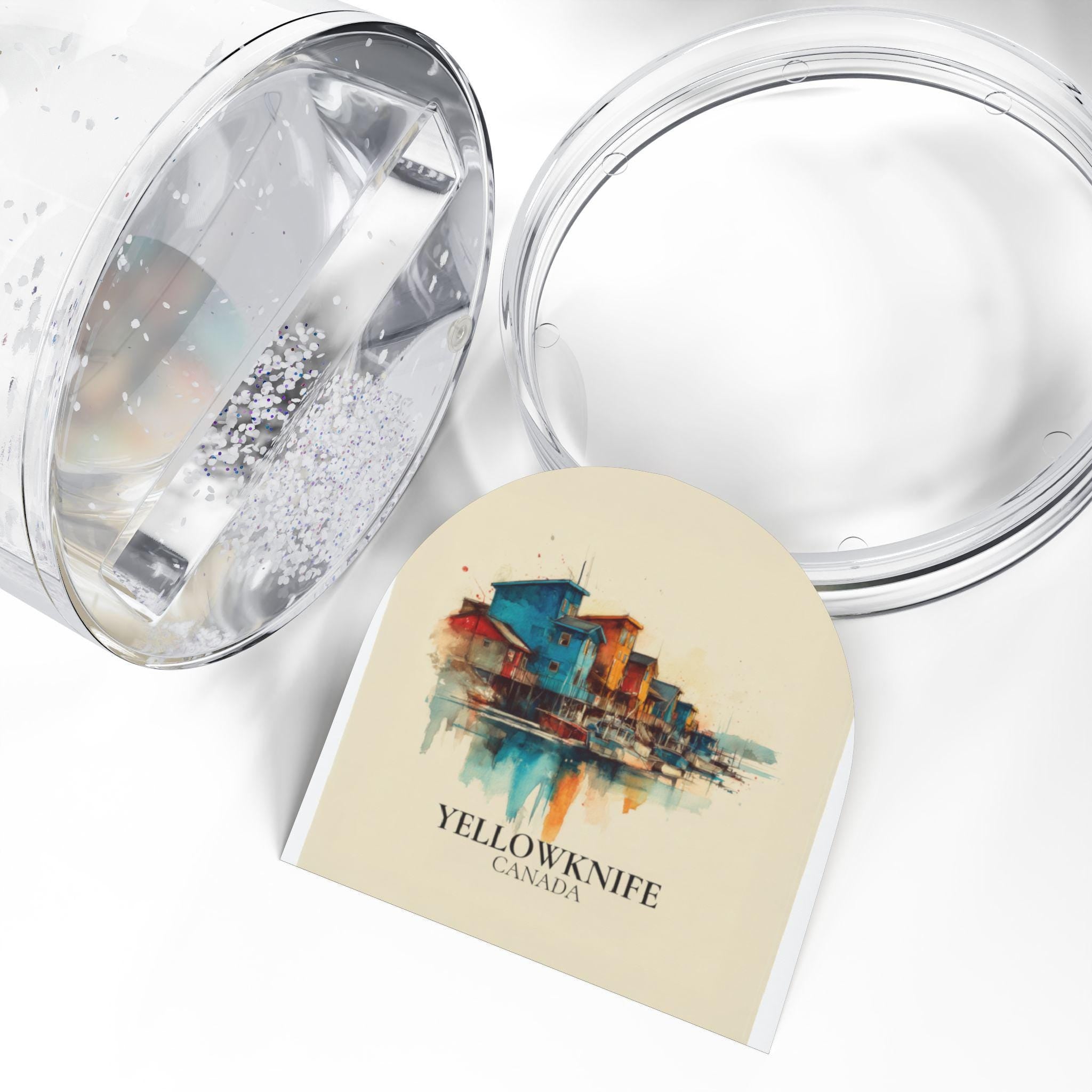 Yellowknife Northwest Territories Snow Globe, Personalized Watercolor, Custom Travel Souvenir Keepsake City Dome
