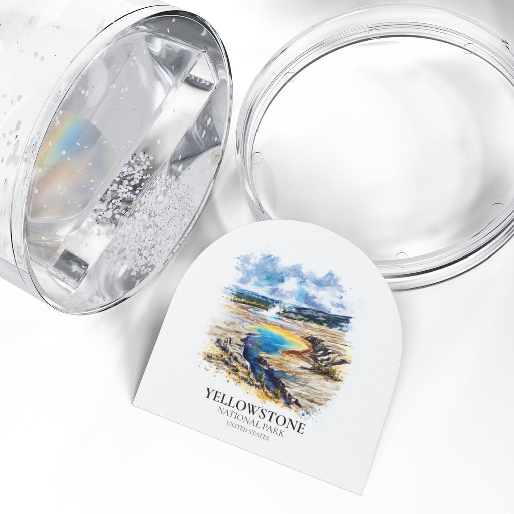 Yellowstone National Park United States Snow Globe, Personalized Watercolor, Custom Travel Souvenir Keepsake City Dome